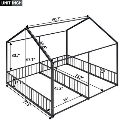 Twin Size Metal Platform Bed - Black House Design