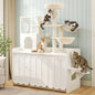 50.6"  Cat Tree with Litter Box Enclosure, 5Cat Tower with Sisal Scratching Post and Storage Space, Hidden Litter Enclosure Furniture, All-in-One Modern Cat Condo with House, Hammock and Perch, White