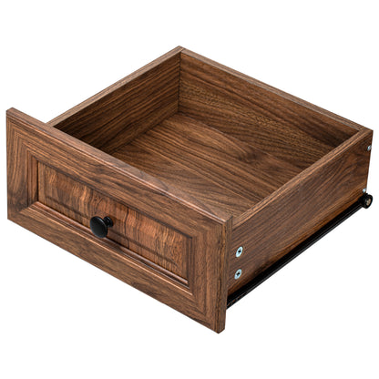 Brown Walnut Tall Pantry Cabinet with 6 Door Storage and Pull-Out Organizers