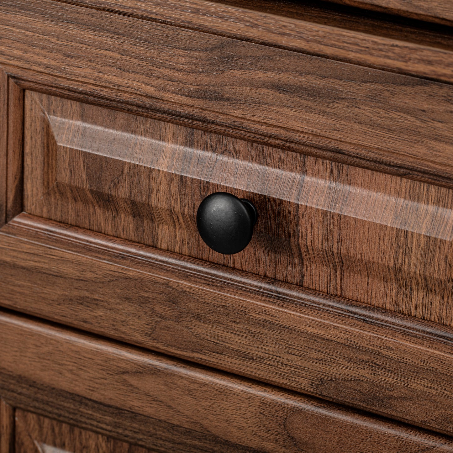 Brown Walnut Tall Pantry Cabinet with 6 Door Storage and Pull-Out Organizers
