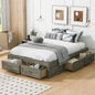 Full Size Platform Bed with 6 Storage Drawers, Antique Gray(OLD SKU:N708P263021E)