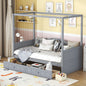 Twin Size Canopy Day Bed with 2 Drawers, Gray(Old SKU: WF309172AAE)