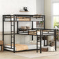 L-shaped Metal Triple Twin Size Bunk Bed, Black(OLD SKU:MF285891AAB)