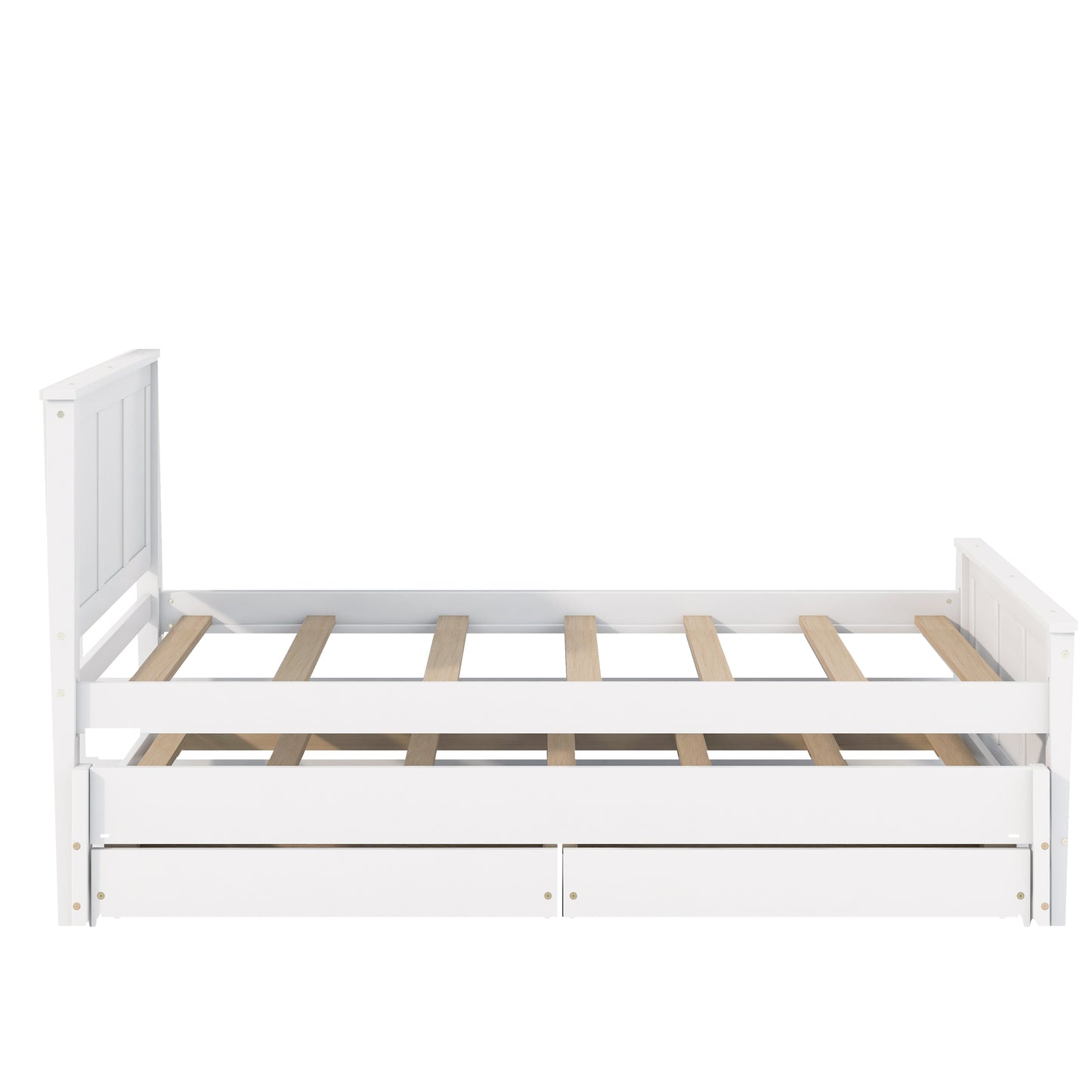 Twin Size Daybed with Trundle & Drawers - White Pine for Bedroom