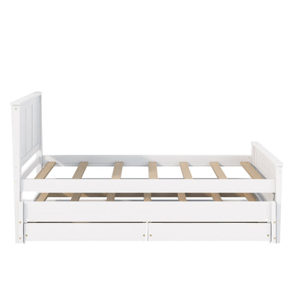 Twin Size Daybed with Trundle & Drawers - White Pine for Bedroom