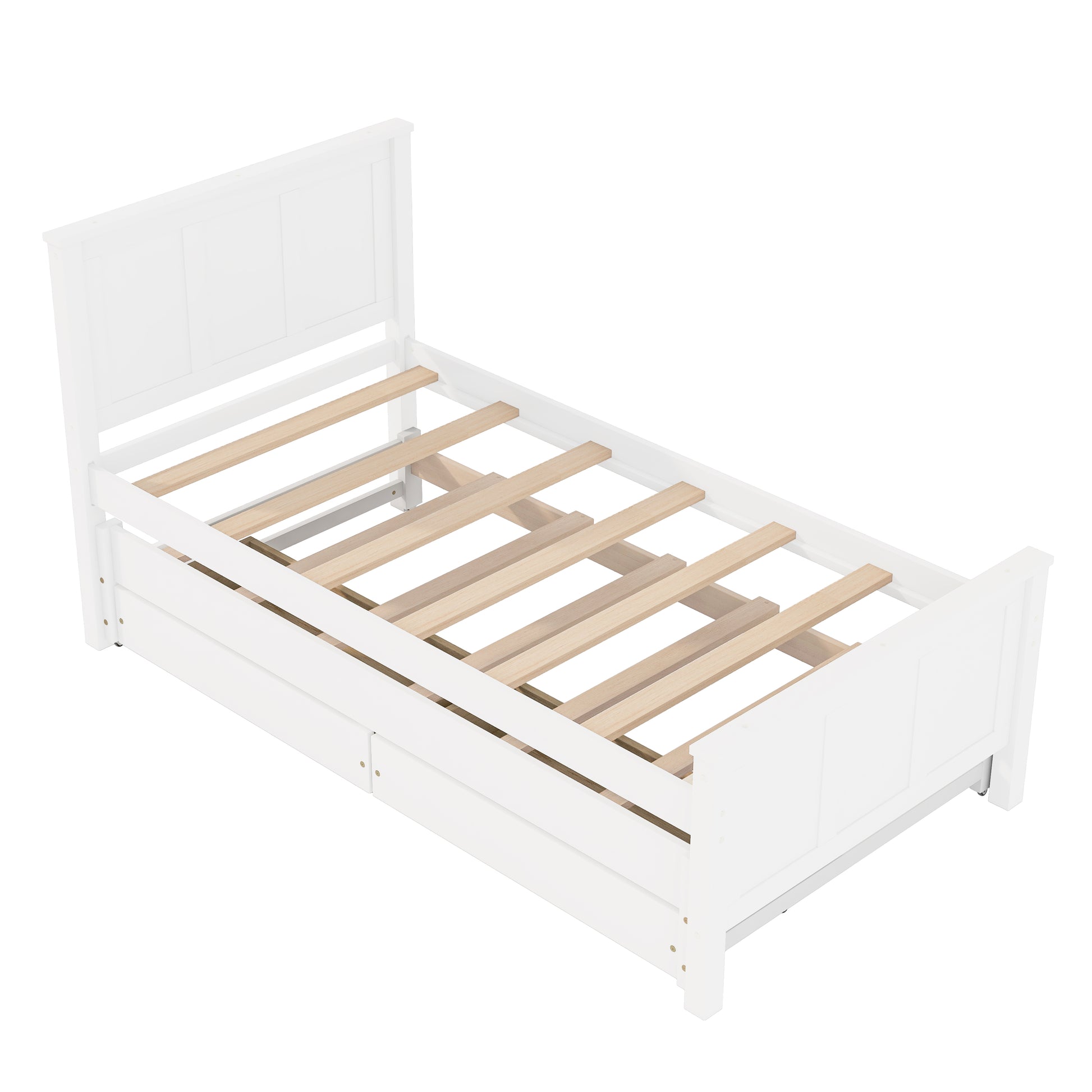 Twin Size Daybed with Trundle & Drawers - White Pine for Bedroom