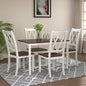 TOPMAX 5-Piece Dining Table Set Home Kitchen Table and Chairs Wood Dining Set, Espresso+White(OLD SKU:SP000088AAK)