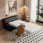 Twin Size Folding Ottoman Sleeper Bed with Mattress Convertible Guest Bed  Black