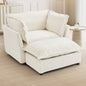 Modern Armchair Sofa 45.2" Cozy Upholstered Sofa Chair with Movable Ottoman, Wide Seat, Curved Armrests and Soft Pillows for Living Room, Bedroom (Old SKU:N719P292695A),Beige