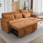2-in-1 Sofa 82" Three-seater Sofa with a Sofa Bed and a Reversible Recliner Sofa for Living Room, Orange