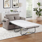 Twin Size Sofa Bed 47.2" Sleeper Sofa Loveseat Sofa with a Foldable Mattress, a Foldable Side Table, a Side Storage Pocket and Two USB Ports for Living Room, Grey-Brown
