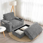 42" Oversized Single Sofa, Faux Rabbit Fur Armchair with Cup Holders, Upholstered Chaise Lounge with Storage Ottoman and Armrests, Sleeper Reading Couch with Deep Seat for Living Room, Apartment