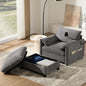 38" Single Sofa with Storage Ottoman, Adjustable Phone Holder, USB Charger, Side Storage Pockets, Pillow-Like Armrests, Wide Seat Chaise Lounge for Living Room&Apartment, Chenille, 4 Colors