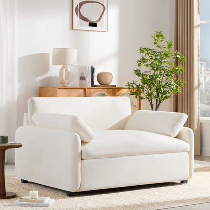 50*43" Oversized Chenille Single Sofa Chair, Wide and Deep Seat Accent Chair, Modern Upholstered Comfy Armchair, Couch Lounge with Pillows for Living Room&Apartment