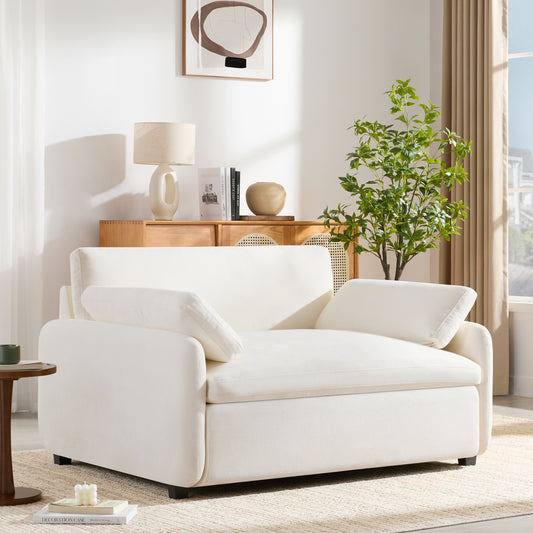 50*43" Oversized Chenille Single Sofa Chair, Wide and Deep Seat Accent Chair, Modern Upholstered Comfy Armchair, Couch Lounge with Pillows for Living Room&Apartment
