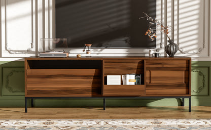 70.9" Brown MDF TV Stand with Storage - Modern Media Console for Living Room