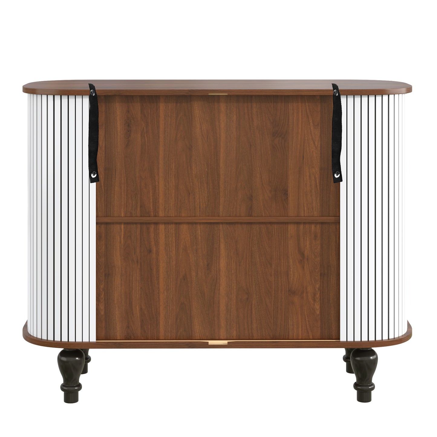 39" Fluted Liquor & Coffee Bar Cabinet - White MDF Metal