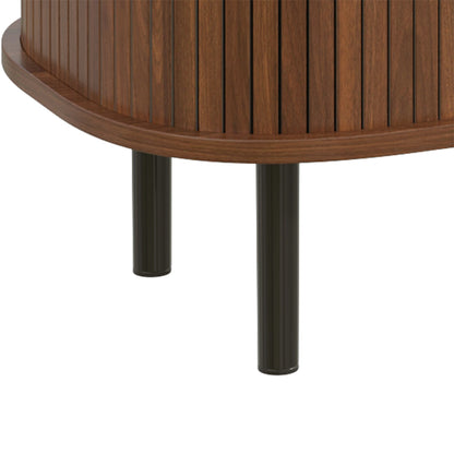Walnut Wine Bar Cabinet - 28" Sideboard with Wine Rack