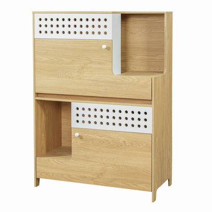 Mid-Century Modern Cat Furniture with Storage - Natural