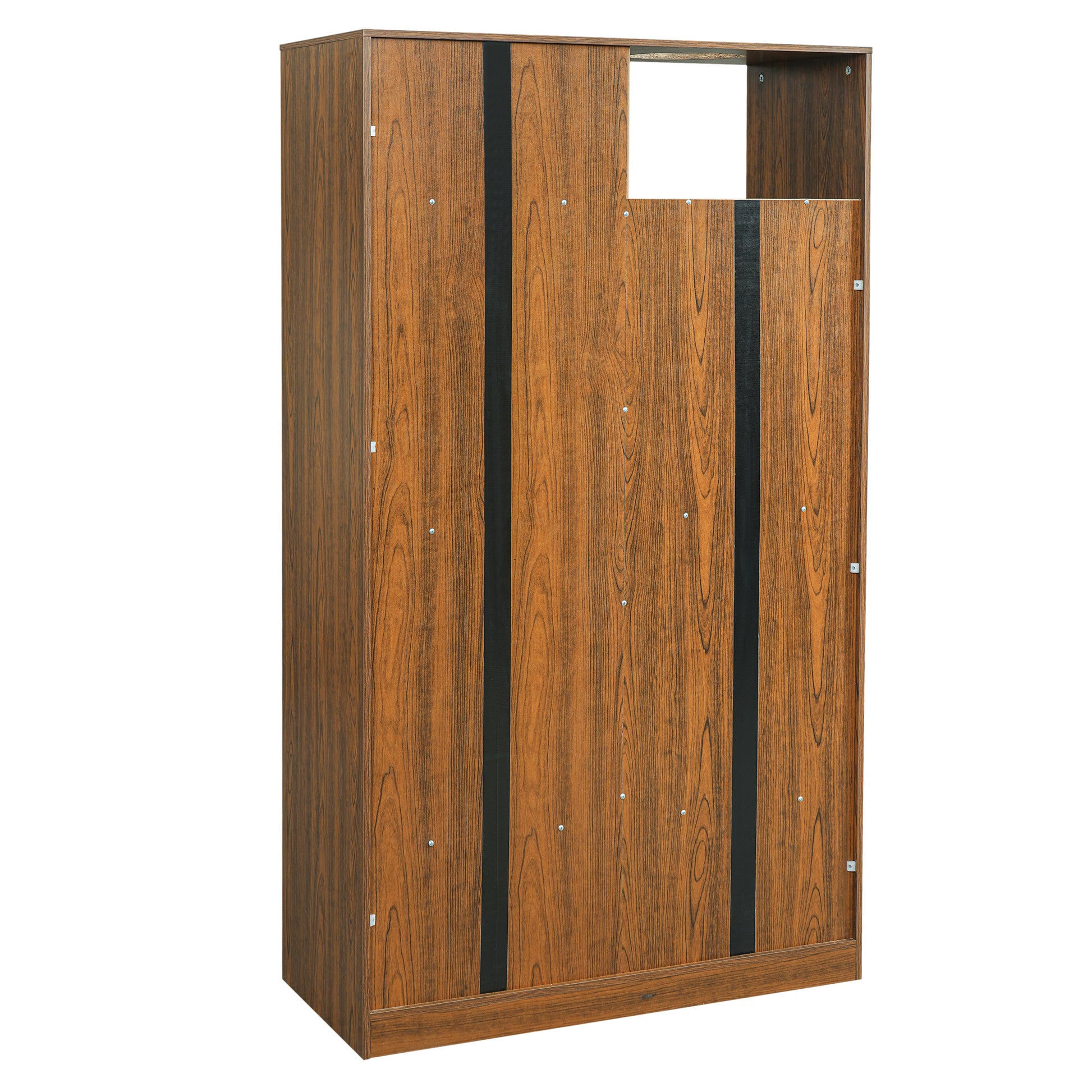 63.5" Brown Mid-Century Cat Bed Bookshelf - Vertical Storage