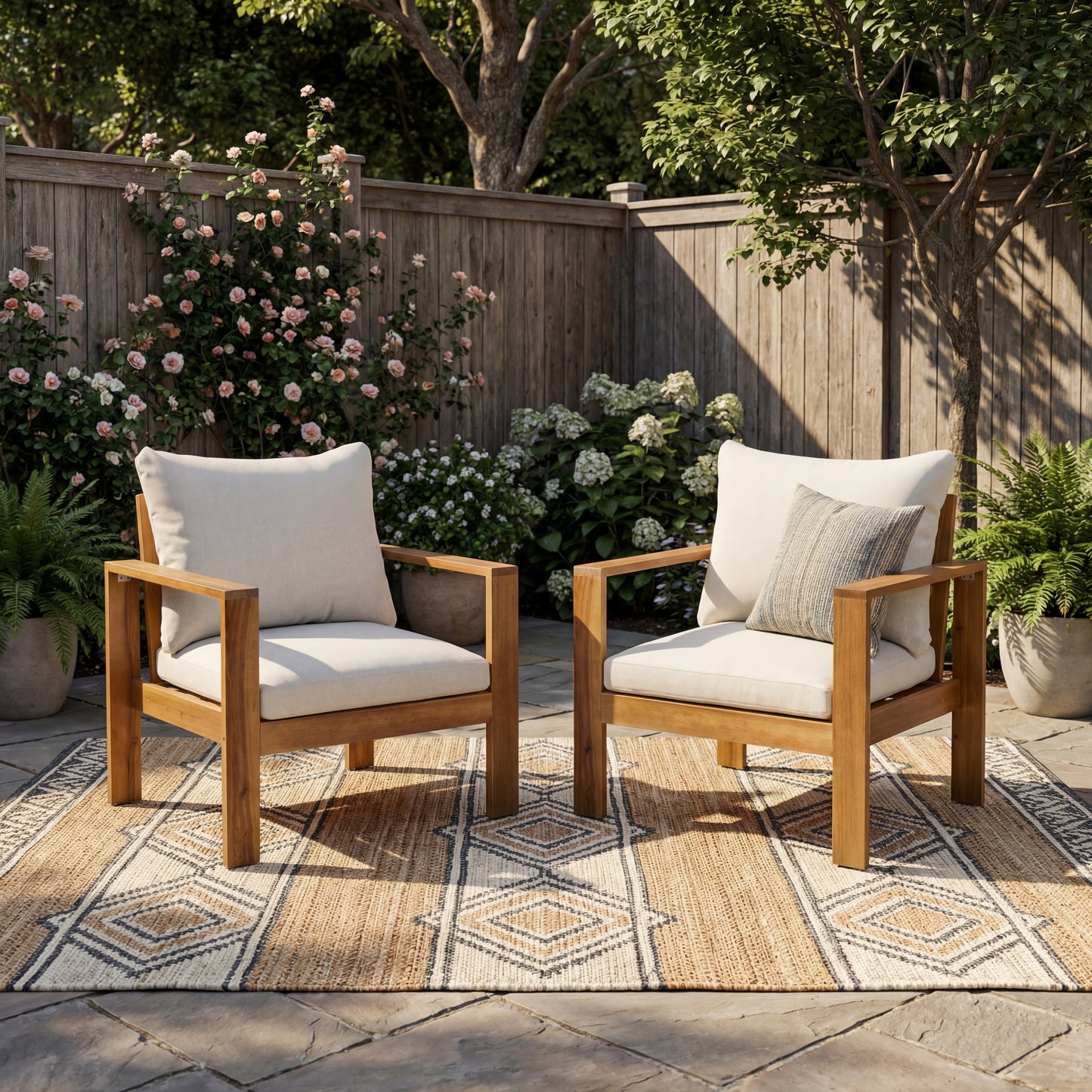 Outdoor Patio Chair with Cushions (Set of 2) (old sku N757P313127B)