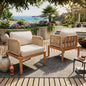 Outdoor Acacia Wood and Rope Club Chair with Cushions (Set of 2 / MP2)