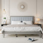 Solid Wood Platform Upholstered Headboard California King Bed