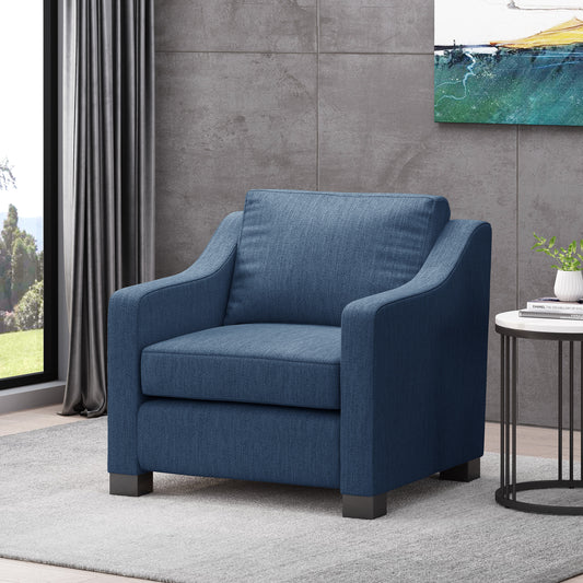 Upholstered Club Chair-Blue