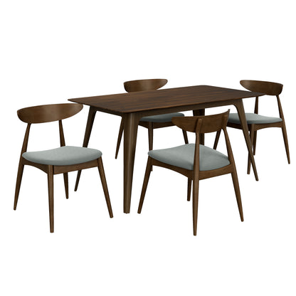 5 Piece Dining Table Set with Chairs - Rubberwood Frame
