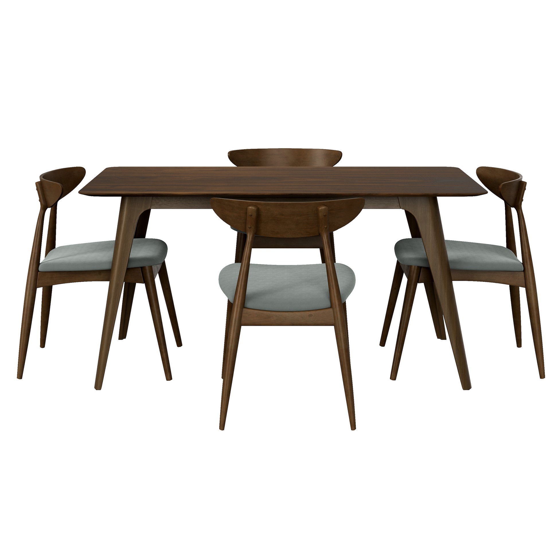 5 Piece Dining Table Set with Chairs - Rubberwood Frame