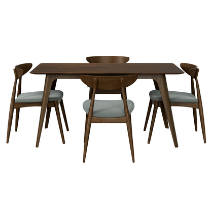 5 Piece Dining Table Set with Chairs - Rubberwood Frame