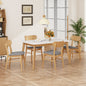 [Video] 5-Piece Dining Table Set with One Solid Wood Frame Table and 4 Upholstered Solid Wood Chairs for Dining Room, White Oak+Dark Grey (same sku: N759S925907E)