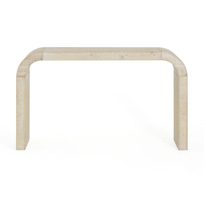 52" Wood Console Table - Natural Texture, Farmhouse Style