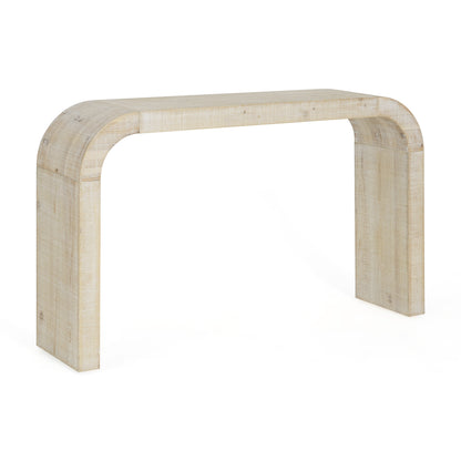 52" Wood Console Table - Natural Texture, Farmhouse Style