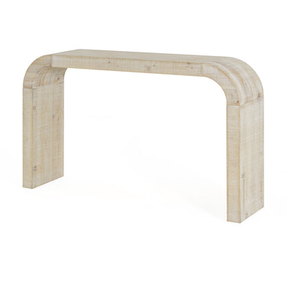 52" Wood Console Table - Natural Texture, Farmhouse Style