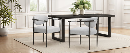 Beige Bronze Iron Dining Armchair - Modern American Style for Dining Room