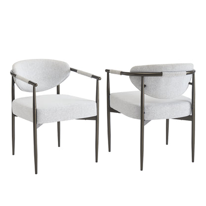 Beige Bronze Iron Dining Armchair - Modern American Style for Dining Room