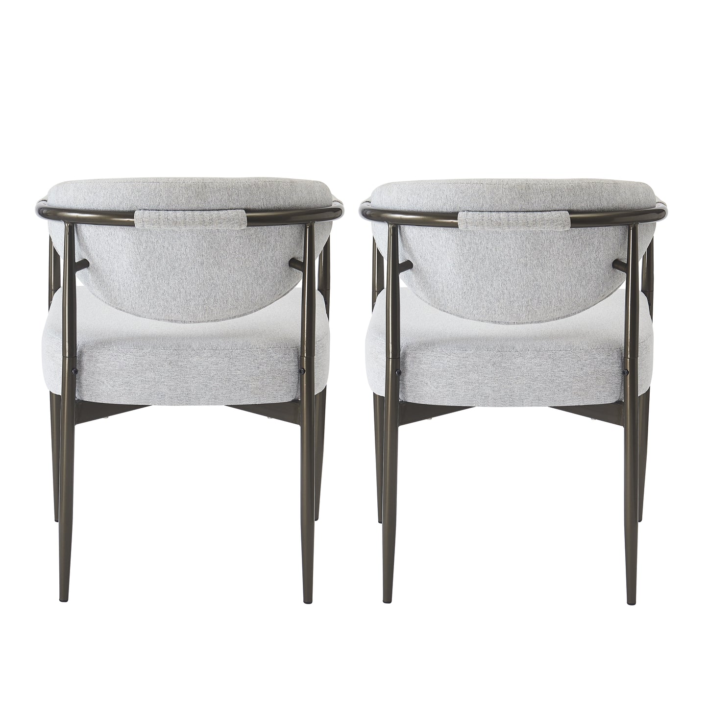 Beige Bronze Iron Dining Armchair - Modern American Style for Dining Room