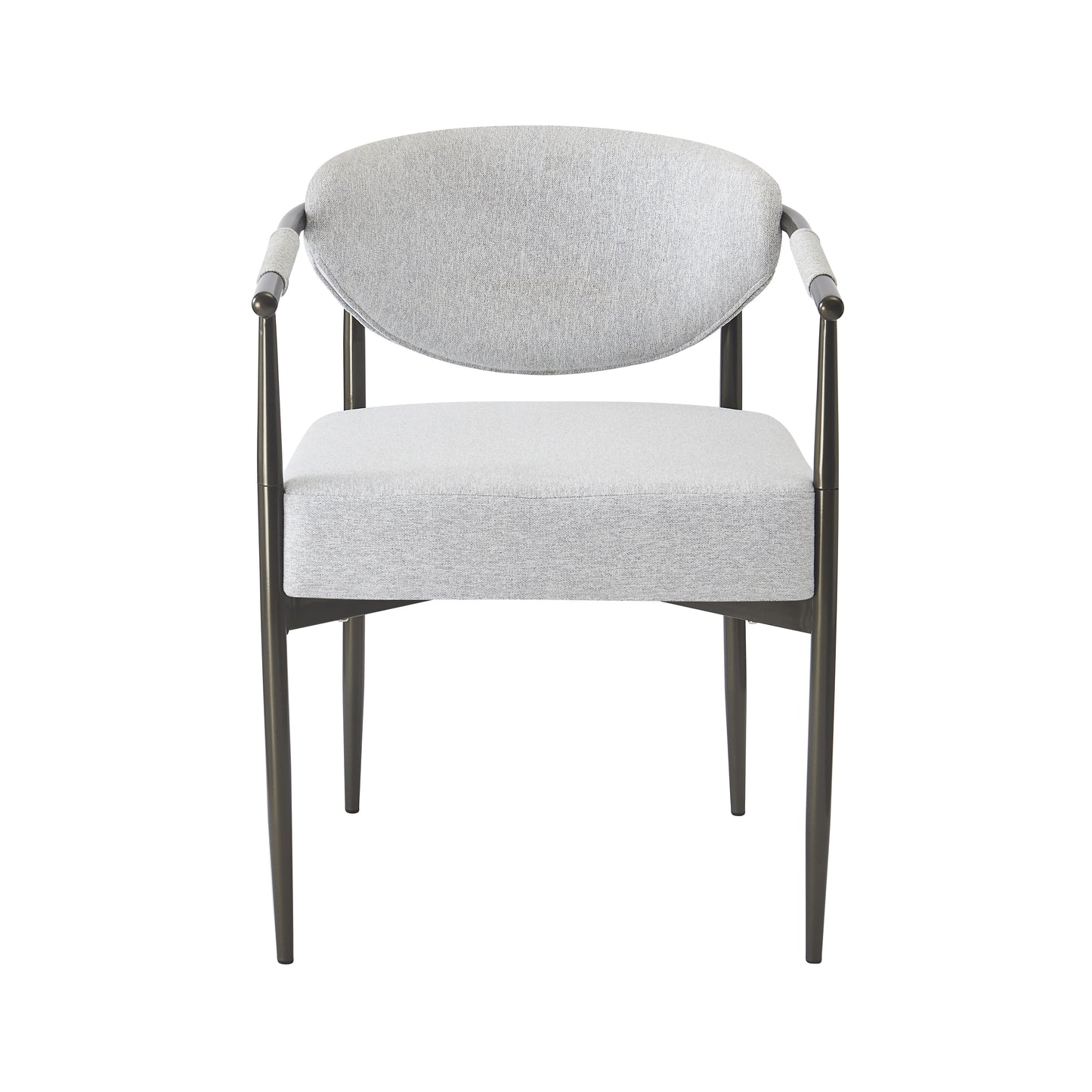 Beige Bronze Iron Dining Armchair - Modern American Style for Dining Room