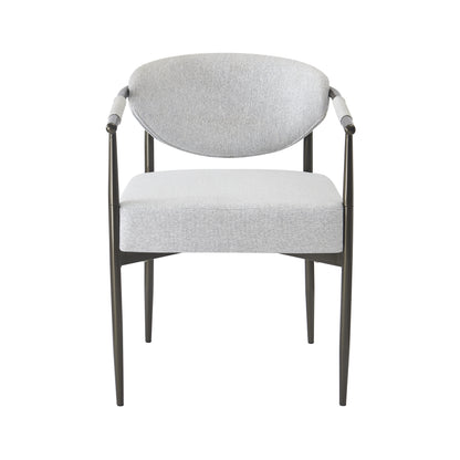 Beige Bronze Iron Dining Armchair - Modern American Style for Dining Room