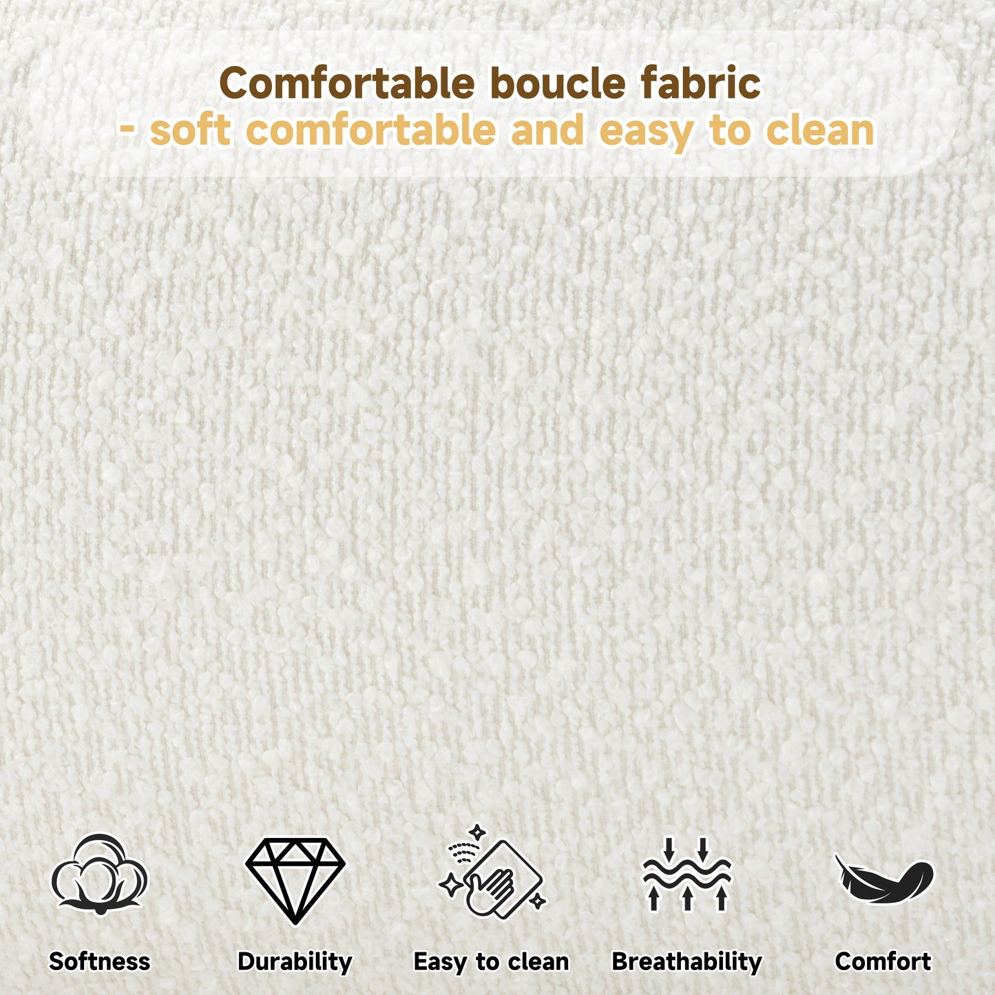 King Cream Fabric Bed Frame - Modern Bedroom Style