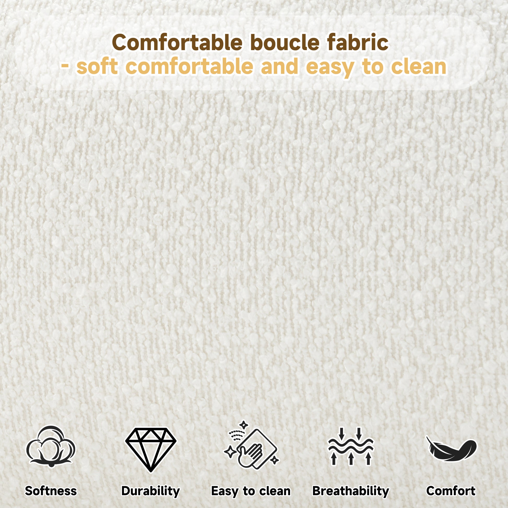 King Cream Fabric Bed Frame - Modern Bedroom Style