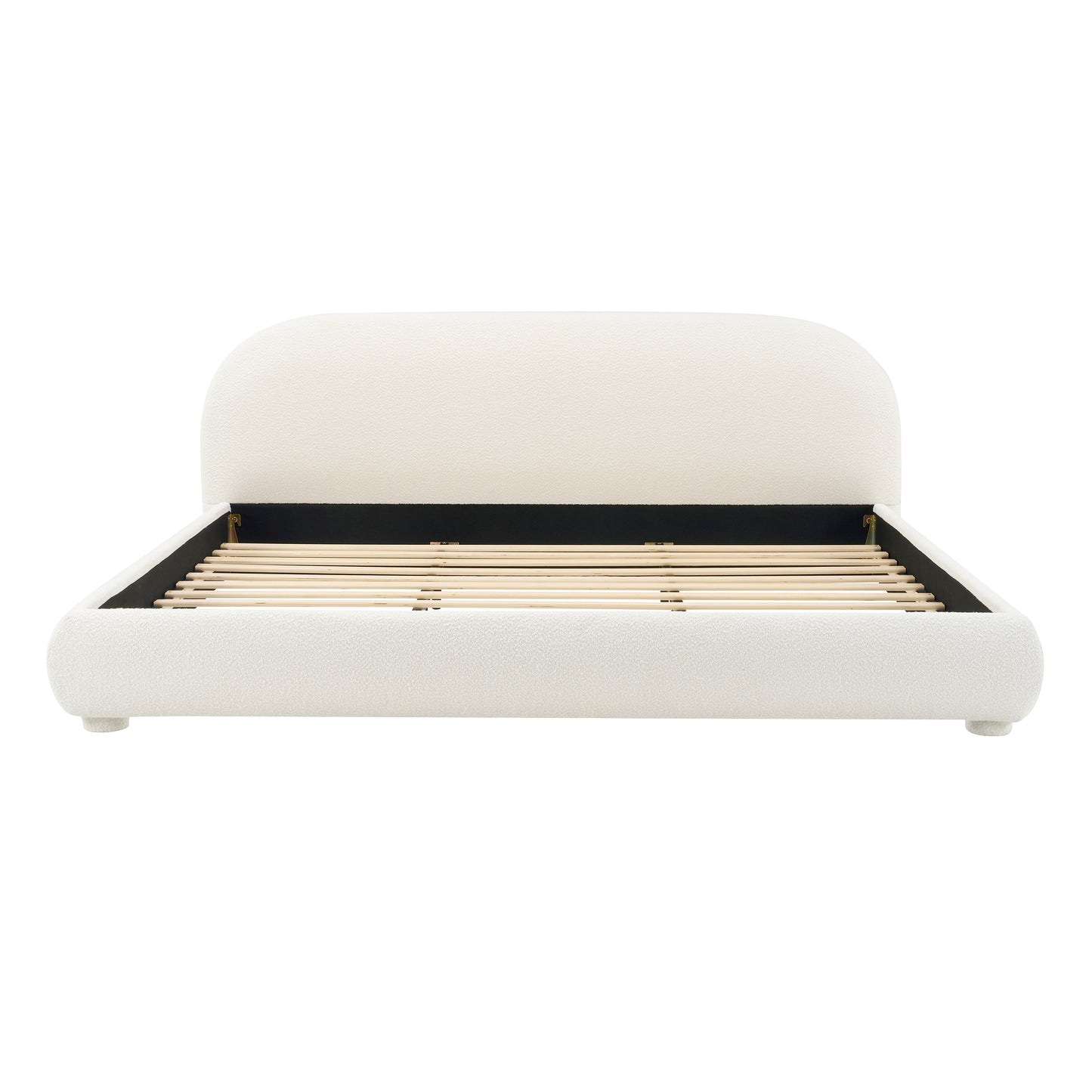 King Cream Fabric Bed Frame - Modern Bedroom Style