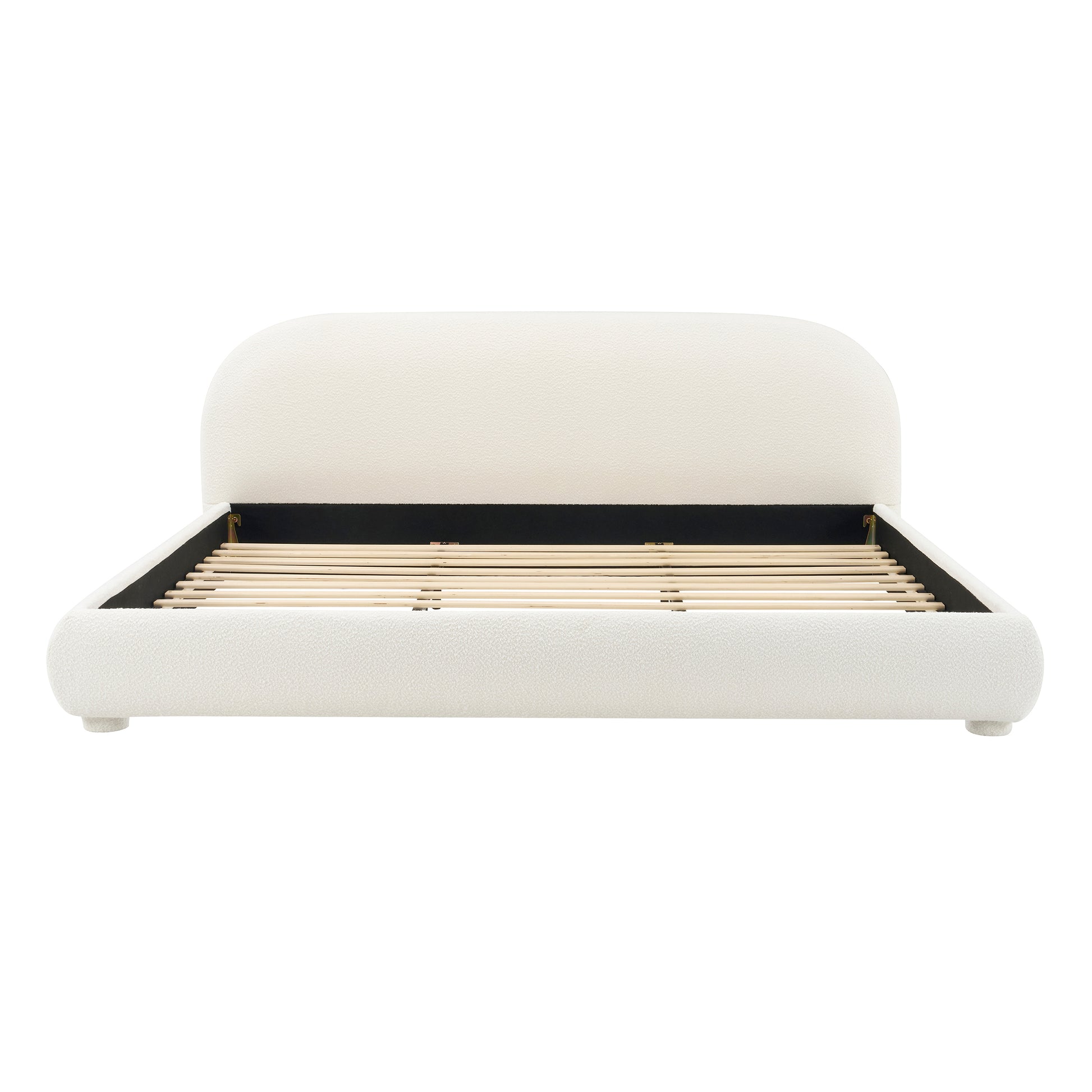 King Cream Fabric Bed Frame - Modern Bedroom Style
