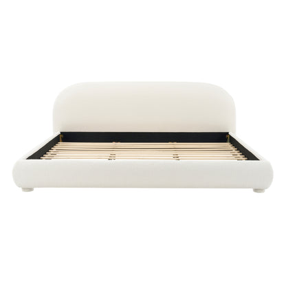 King Cream Fabric Bed Frame - Modern Bedroom Style