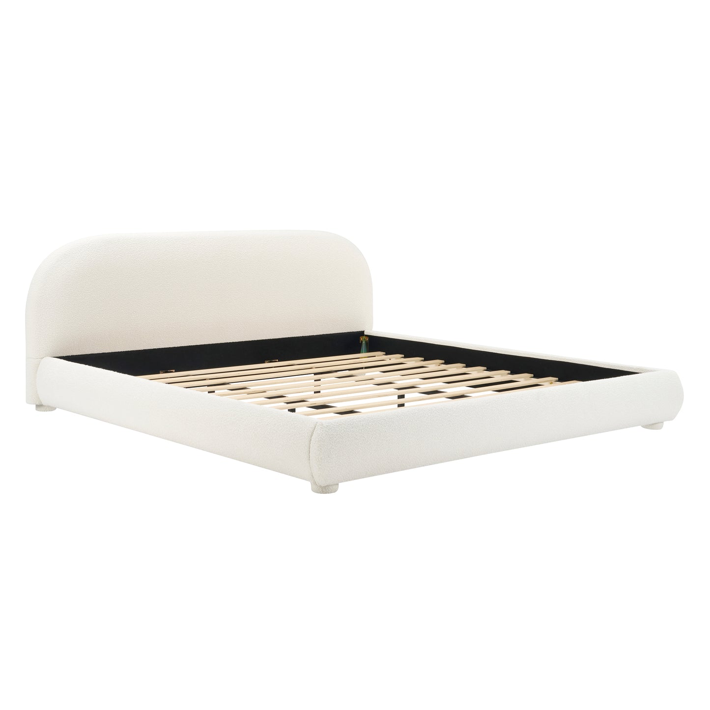 King Cream Fabric Bed Frame - Modern Bedroom Style