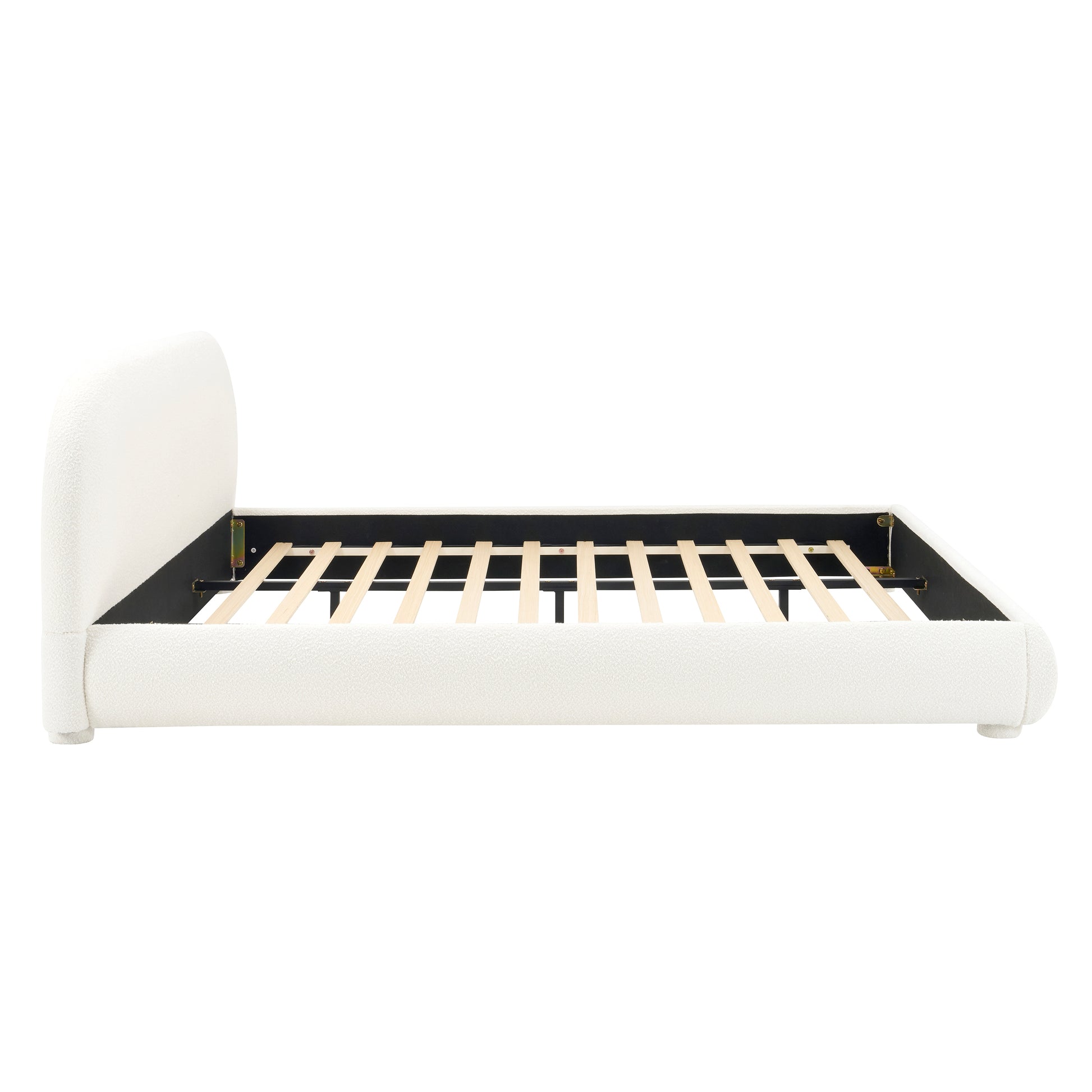 King Cream Fabric Bed Frame - Modern Bedroom Style