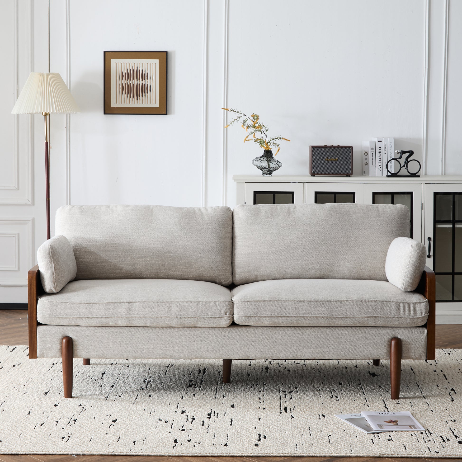 Mid-Century Modern Sofa-Beige