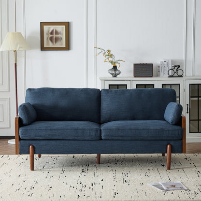 Mid-Century Modern Sofa-Navy Blue