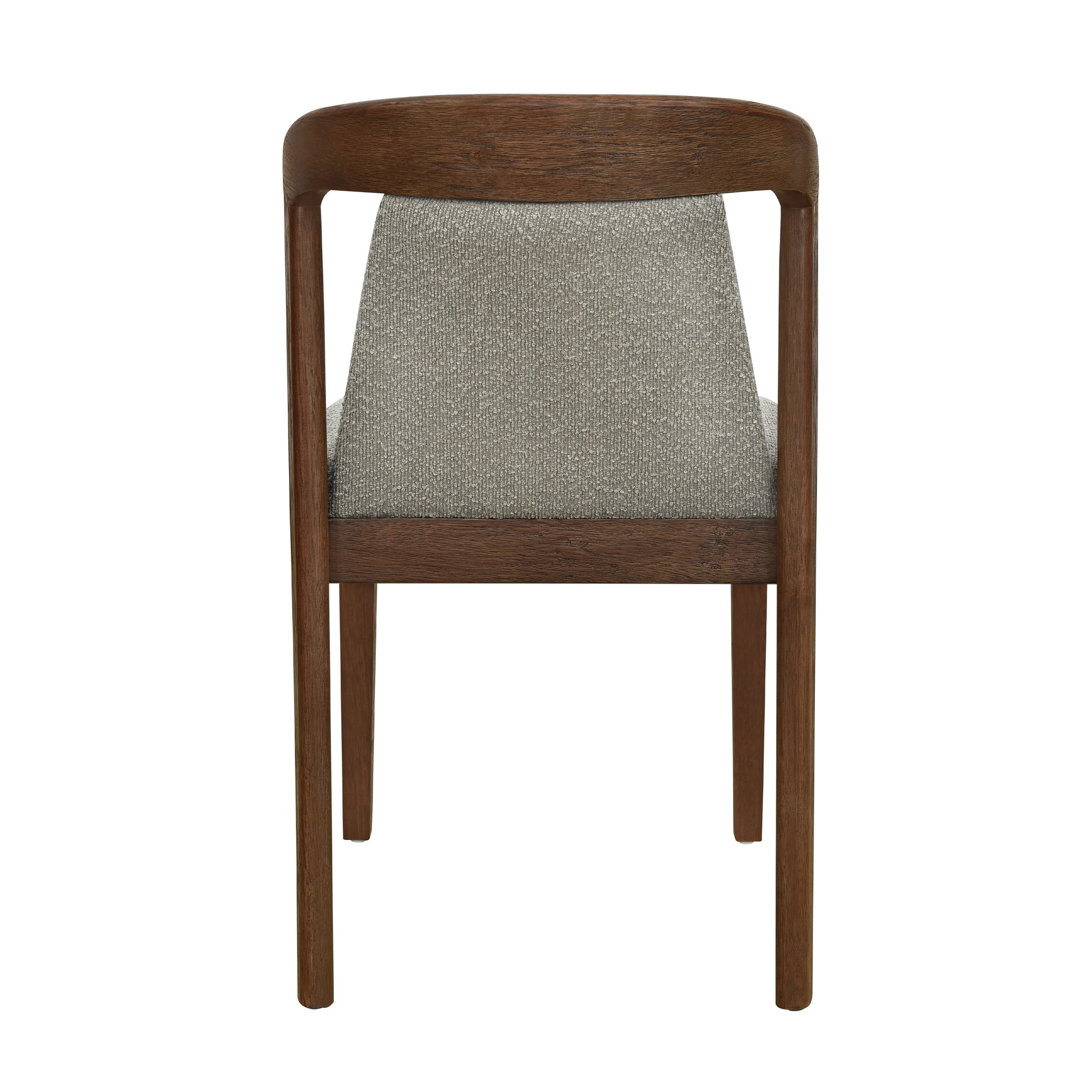 Upholstered Dining Chairs - Light Brown & Walnut Set of 2
